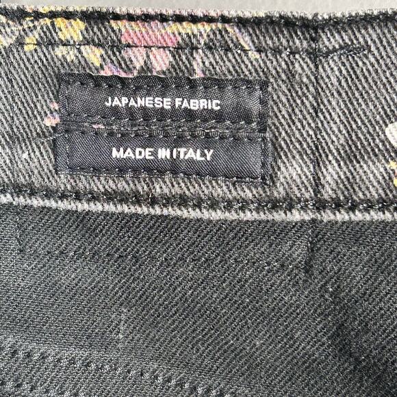 R13 Boyfriend Straight Leg Jeans Size 24 Floral Print patchwork Cropped Selvedge - Picture 13 of 16
